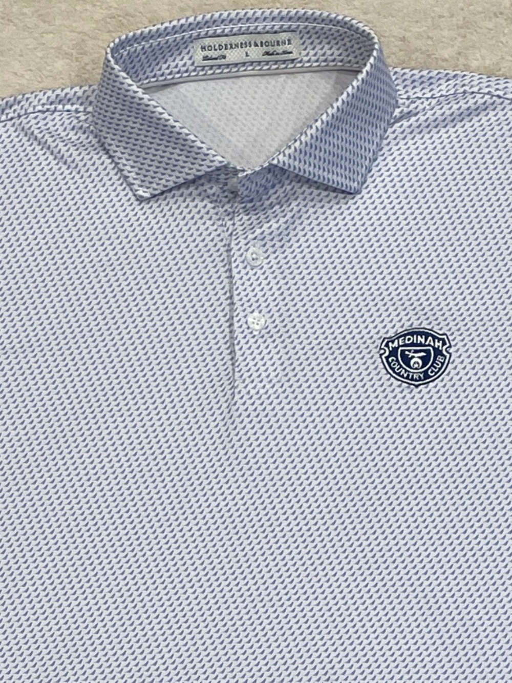 Holderness & Bourne The Ballard Golf Polo Shirt Lavender Medinah Country Club L